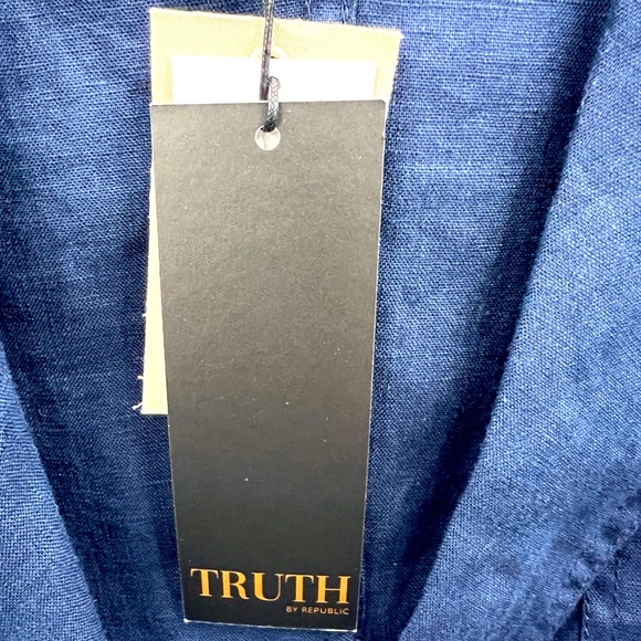 TRUTH, MEN’s 100% LINEN LIGHT & AIRY SUMMER NAVY JACKET, SIZE 42 (LARGE) - Picture 11 of 16